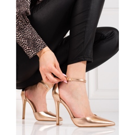 Kvinnors Shelovet gyllene klackar fäst runt ankeln 2
