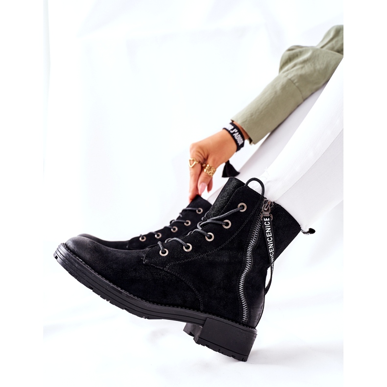 Vinceza Arbetarstövlar för kvinnor isolerade svarta 2