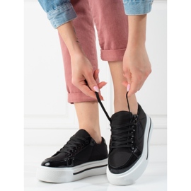 Shelovet svarta platåsportskor för kvinnor 1