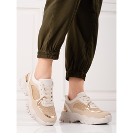Beige sneakers för kvinnor på Shelovet-plattformen 1
