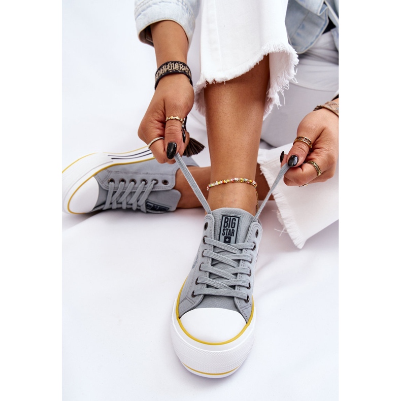 Sneakers i tyg för damer Big Star LL274183 Ljusblå 1