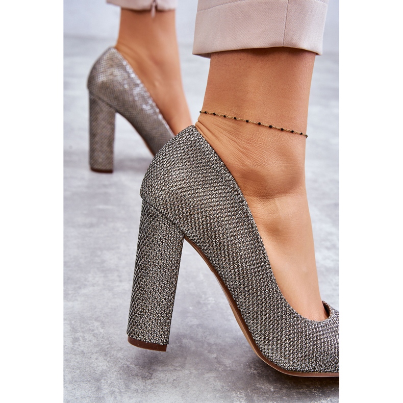 PA1 Blanka Pumps På En Klack Silver Elmira silver- 2