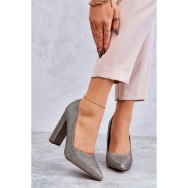 PA1 Blanka Pumps På En Klack Silver Elmira 1