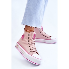 High Textile Platform Sneakers för kvinnor Big Star LL274186 Rosa 2
