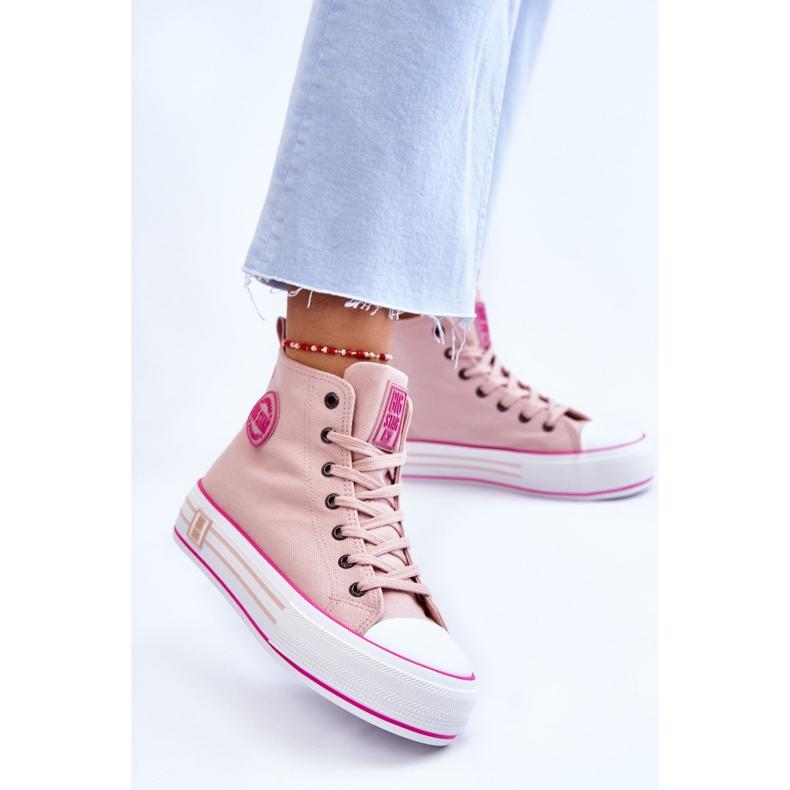 High Textile Platform Sneakers för kvinnor Big Star LL274186 Rosa 2