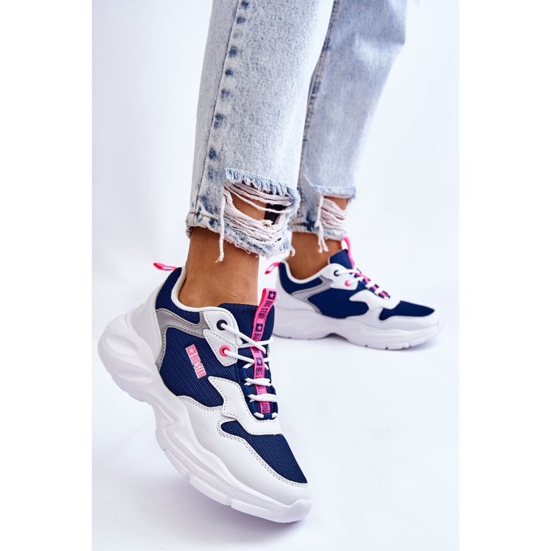Lätta sportskor dam Big Star LL274376 Vit och Marinblå 2