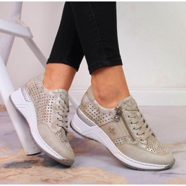 Rieker N4327-80 beige kilskor för kvinnor 2