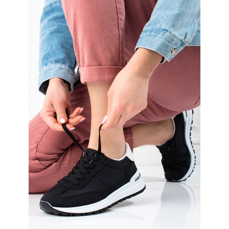 Shelovet svarta lätta sportskor för kvinnor 2