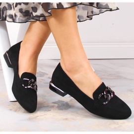 Damskor i mocka med kedja Sergio Leone MK739 svart 1