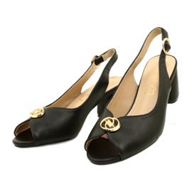 Evento Kvinnors sandaler på posten med dekoration 23SD35-5480 svart 5