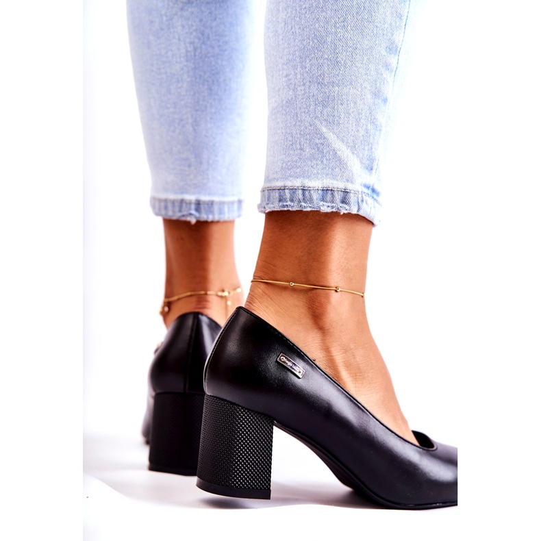 Läderpumpar på en stång Sergio Leone PB178 Svart 3