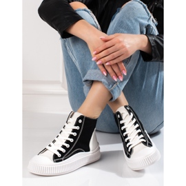 Shelovet damsneakers höga vita och svarta 1