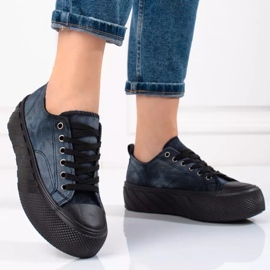 Shelovet manchester sneakers för kvinnor marinblå 1