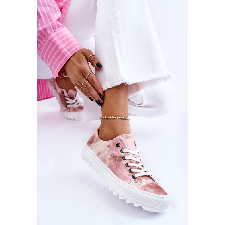 Fashionabla låga sneakers Big Star LL274044 Rosa-Beige vit 2