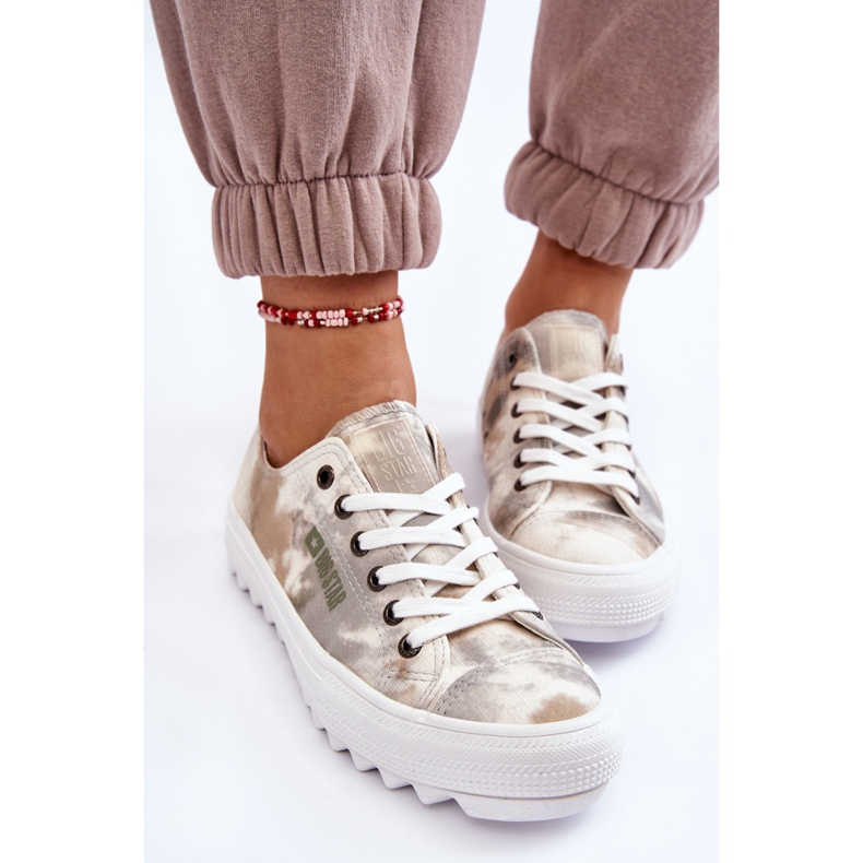 Fashionabla låga sneakers Big Star LL274043 Vit och grå beige 1