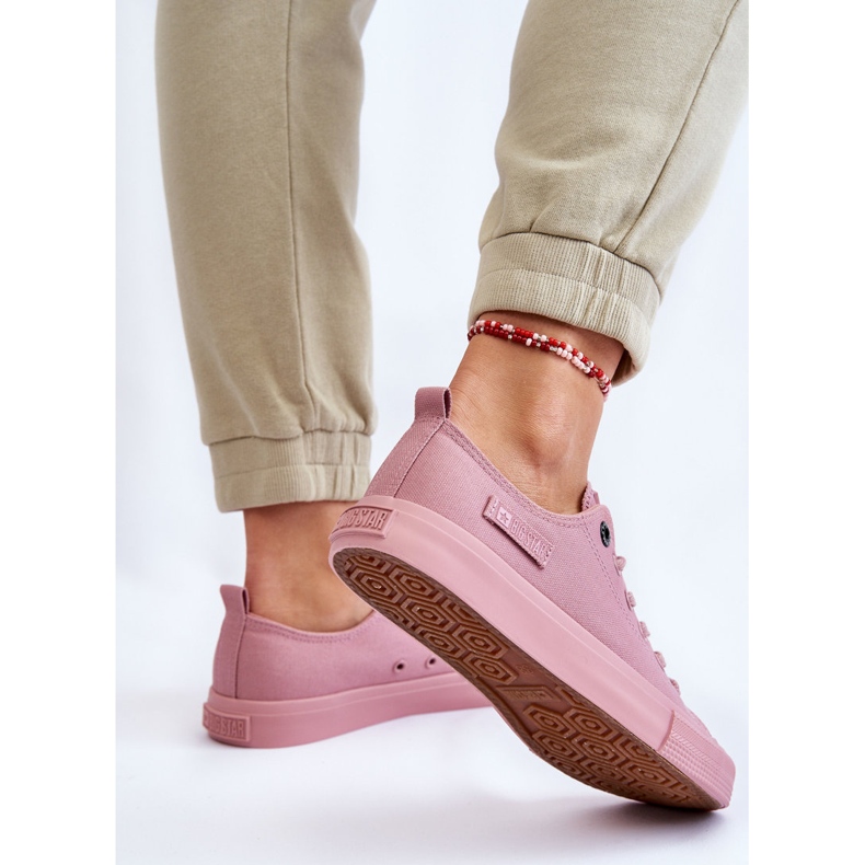 Klassiska låga sneakers för kvinnor Big Star LL274027 Rosa 1