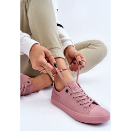 Klassiska låga sneakers för kvinnor Big Star LL274027 Rosa 2