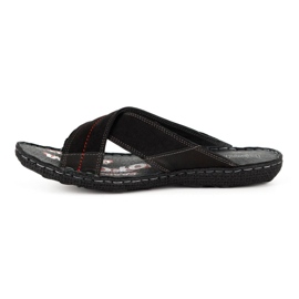 Kampol Skinntofflor herr 200/3 svart nubuck 4