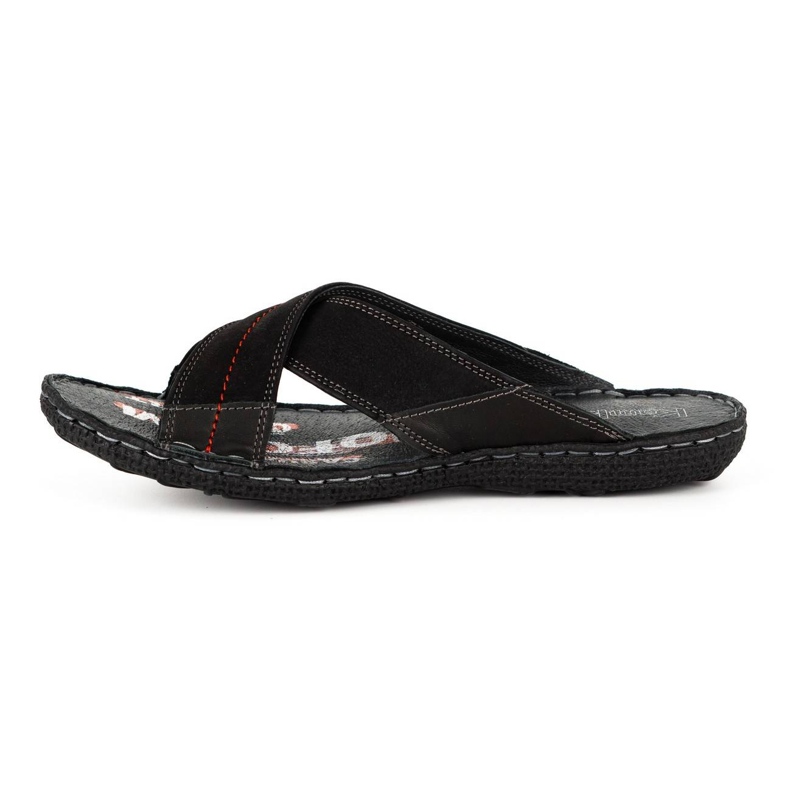 Kampol Skinntofflor herr 200/3 svart nubuck 4