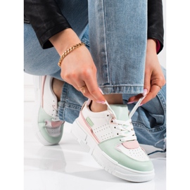 Shelovet pastellsneakers för kvinnor vit mångfärgad 1