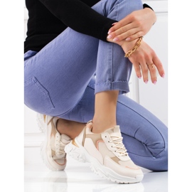 Beige Shelovet plattformssneakers för kvinnor orange 1