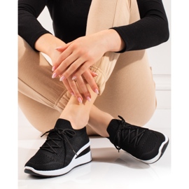 Shelovet sock wedge sportskor för kvinnor svart 1