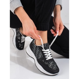 Shelovet sportskor för kvinnor med ett glänsande svart mönster 2