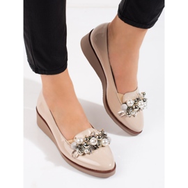 W. Potocki Potocki dampumps med beige kilar 2