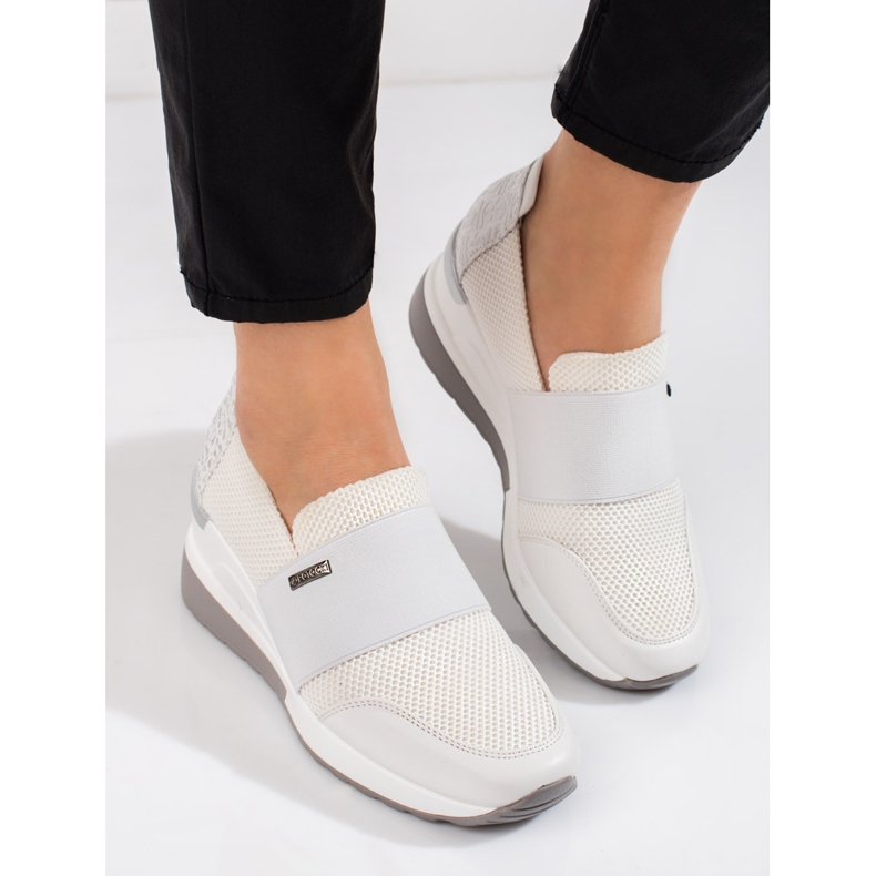 W. Potocki Potocki vita wedge sneakers för kvinnor 2