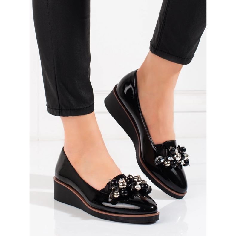 W. Potocki Potocki svarta wedge pumps för kvinnor 1