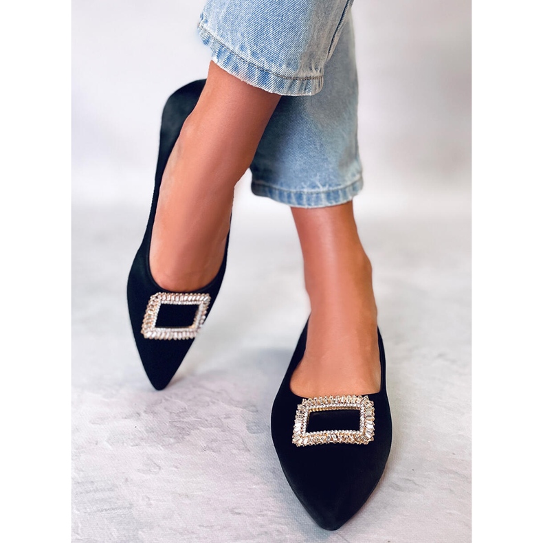 PA1 Eleganta ballerinor med Lorella Black stenar svart 2