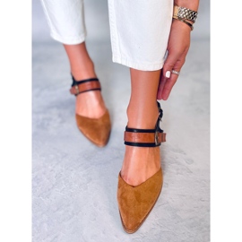 BM Chiatti Camel pumps med öppen häl brun 1