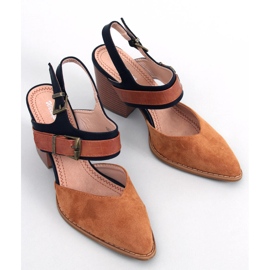 BM Chiatti Camel pumps med öppen häl brun 2