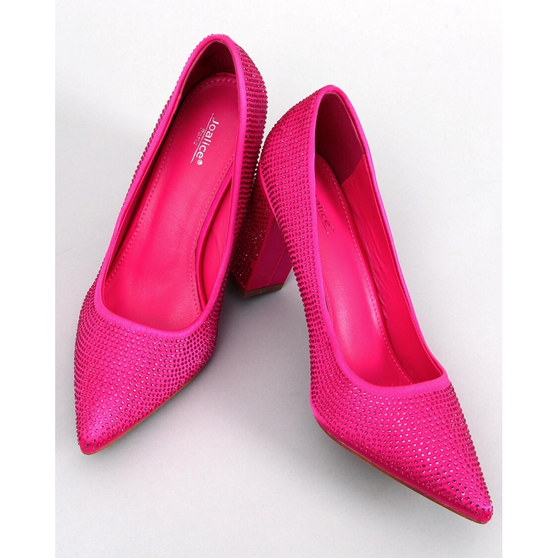 Högklackade pumps med stenar Marisa Fuchsia rosa 1