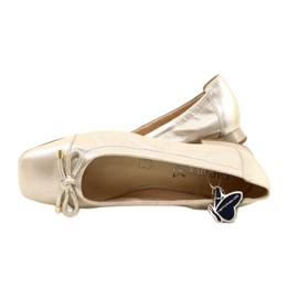 Caprice Ballerinas kvinnors skor med en båge 9-22104-20 354 Taupe Sue.met silver- 5