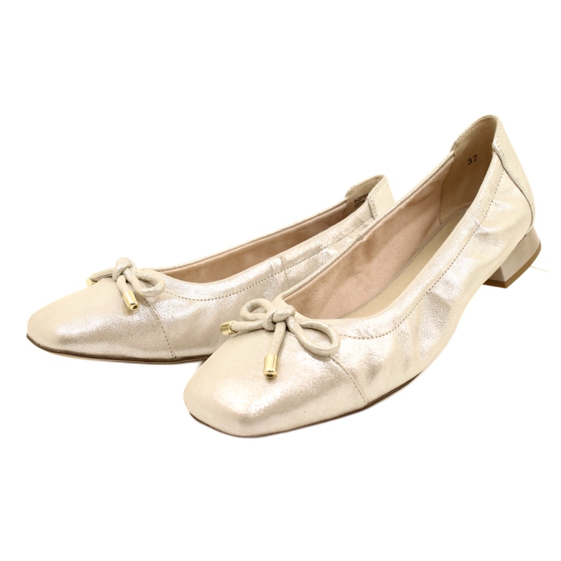 Caprice Ballerinas kvinnors skor med en båge 9-22104-20 354 Taupe Sue.met silver- 3