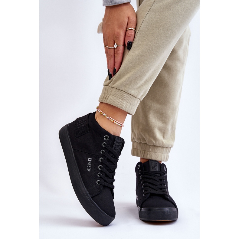 Klassiska High Top Sneakers för kvinnor Big Star LL274001 Svart 2