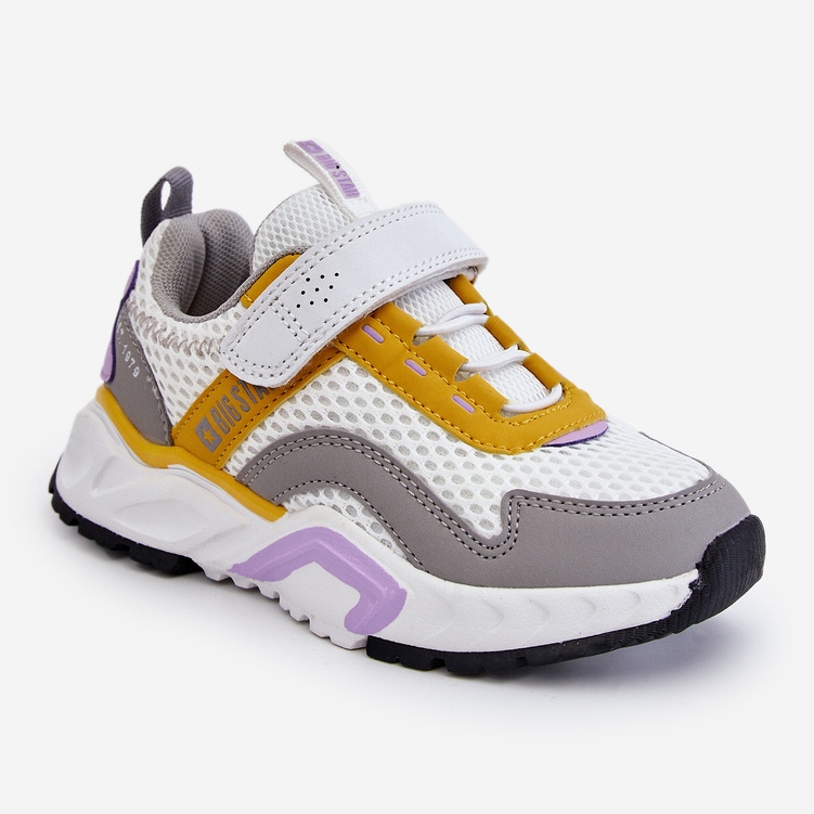 Sportskor för barn med kardborre Big Star JJ374257 Vit och Gul mångfärgad 2