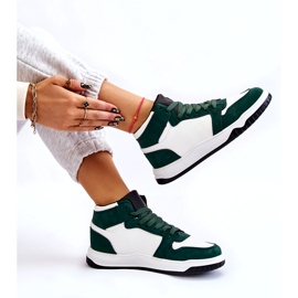 Höga damsportskor, sneakers, vita och gröna 7