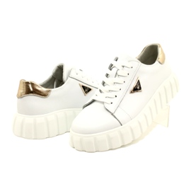 Lädersneakers Filippo DP4138 vit gyllene 4