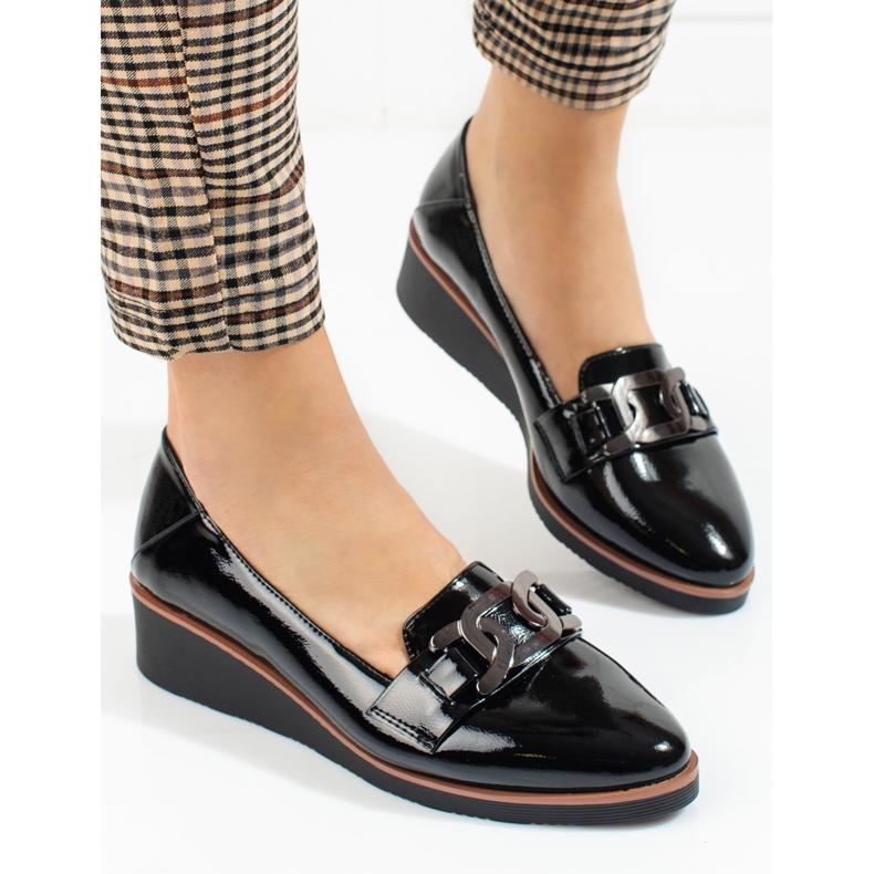 W. Potocki Damlackade skor med låg kil från Potocki svart 2