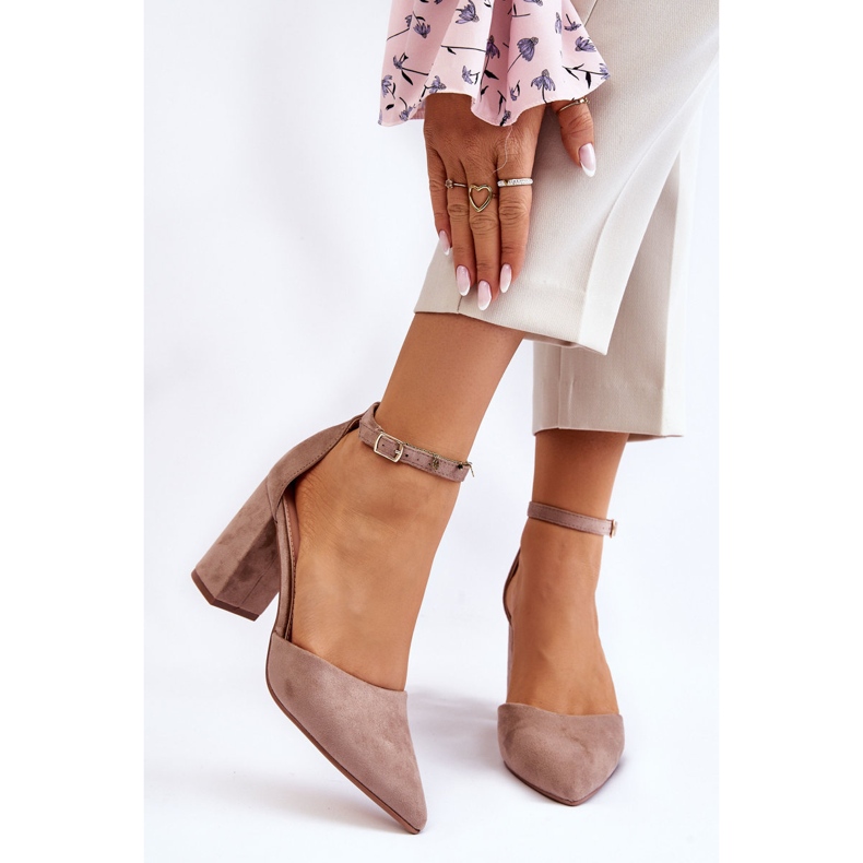 Mörkbeige Lexie Mockaklackpumpar 1