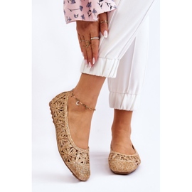 Genombrutna Fashionabla Ballerinas Beige Thiago 1