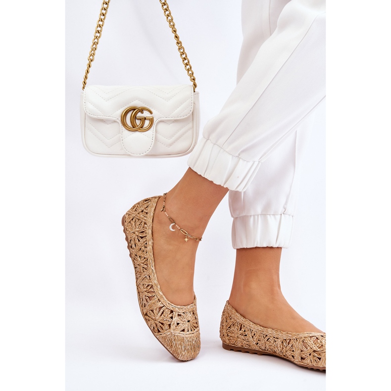 Genombrutna Fashionabla Ballerinas Beige Thiago 2