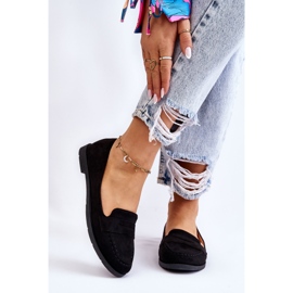 Bekväma mocka Dam Loafers Svart Lucca 1