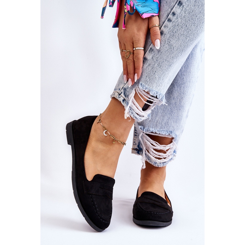 Bekväma mocka Dam Loafers Svart Lucca 1