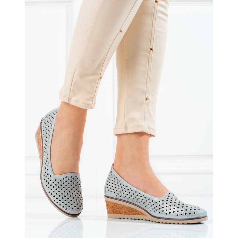 W. Potocki Genombrutna pumps för kvinnor Potocki grå 1