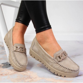 Skinnmockasiner för kvinnor på den beige plattformen Filippo DP3334 1