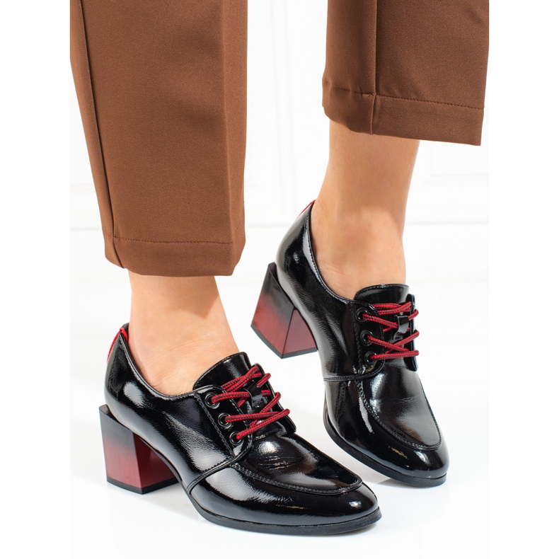 W. Potocki Damskor med snörning Potocki svarta 1