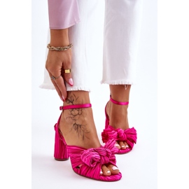 Fashionabla sandaler med höghöjda bågar fuchsia rosa 1